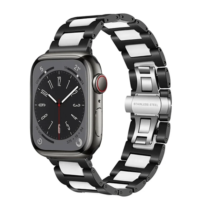 حزام ساعة سيراميك ومعدني ، سوار ألترا ، 49 ، 9 ، 8 ، 7 ، 47 ، 45 ، 41 ، سوار ستانلس ستيل ، iWatch 6 ، 5 ، 4 ، SE ، 44 ، 40 ، 42 ، حزام