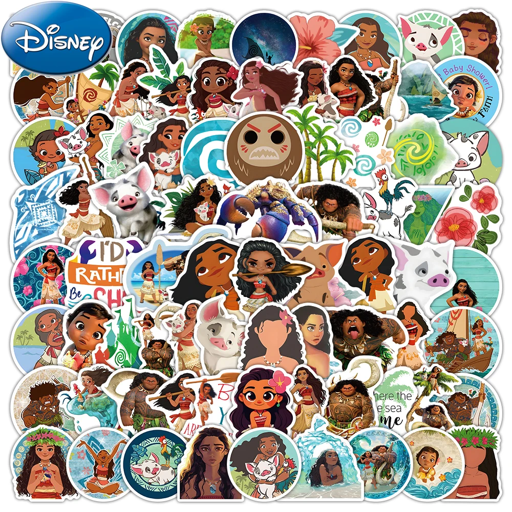 10/30/50/100pcs Disney Anime Movie Moana Stickers Decals for Kids Toy Water Bottle Stationery Phone Cute Cartoon Princess Decals