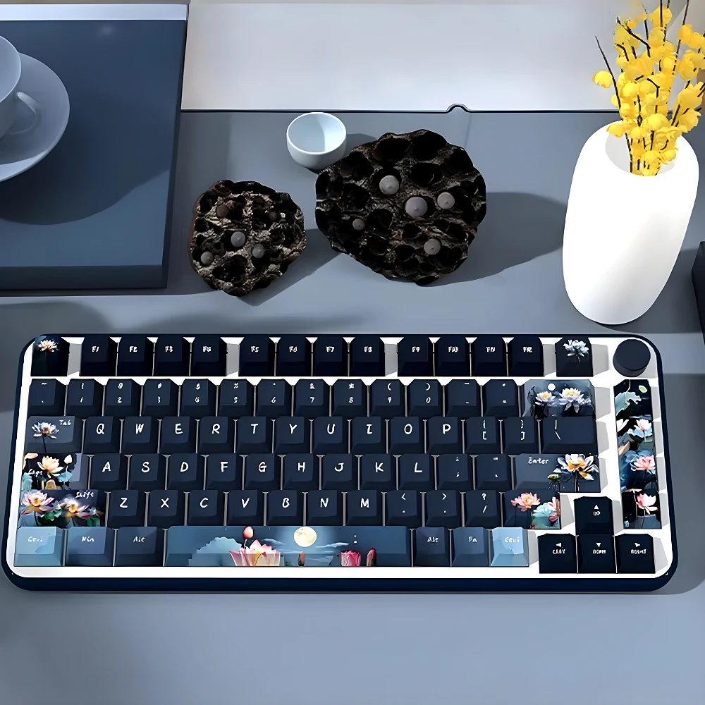 

138 keys, lotus pond moonlight, cherry, keycaps, for Cherry MX 61 68 104 108 mechanical keyboard