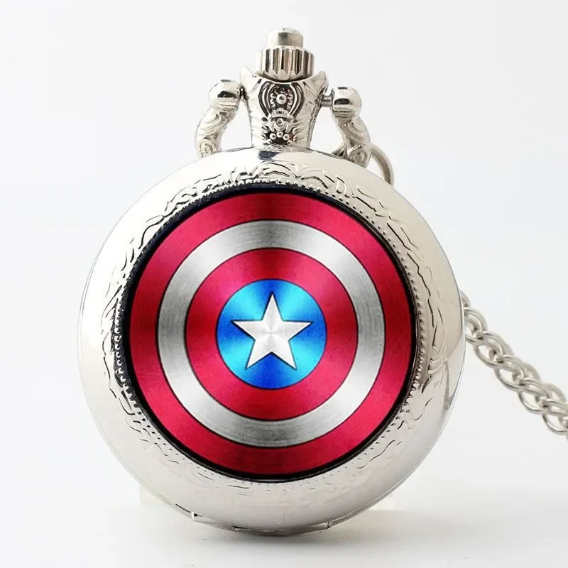 

Карманные часы Marvel Капитан Америка Железный человек, детское и подростковое ожерелье, кулон, креативные периферийные устройства для студентов