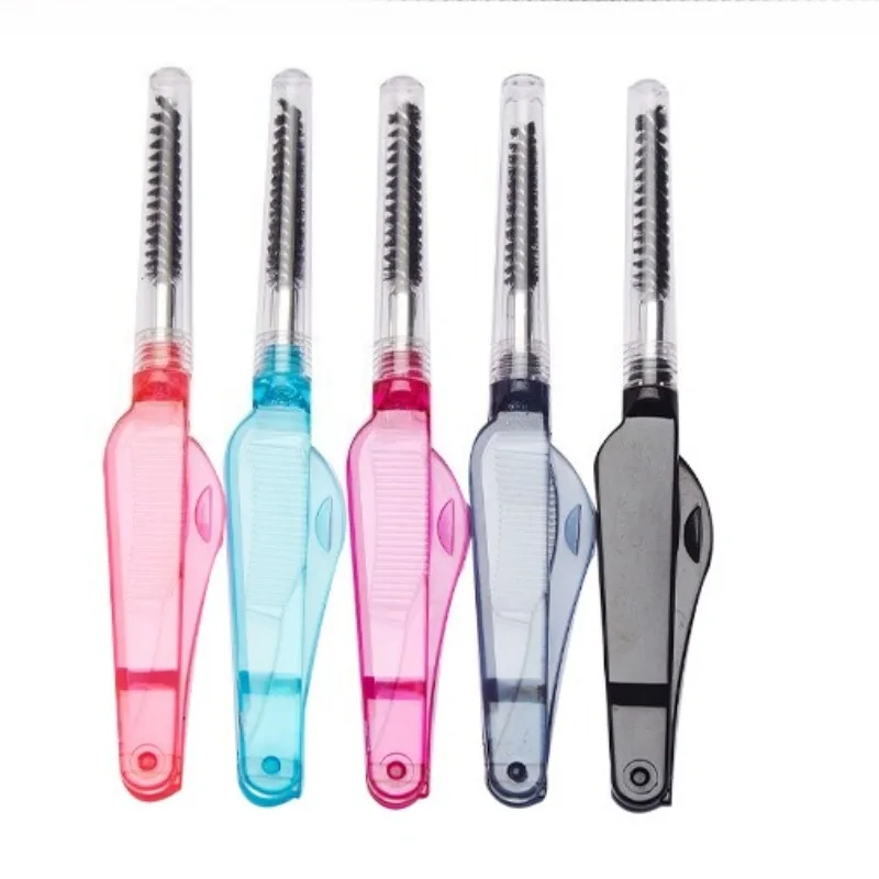 1PCS 2 in1 Doppel Kopf Mode Faltbare Edelstahl Wimpern Kamm Dual Zweck Make-Up-Tool Augenbraue Augenbraue Verlängerung Pinsel