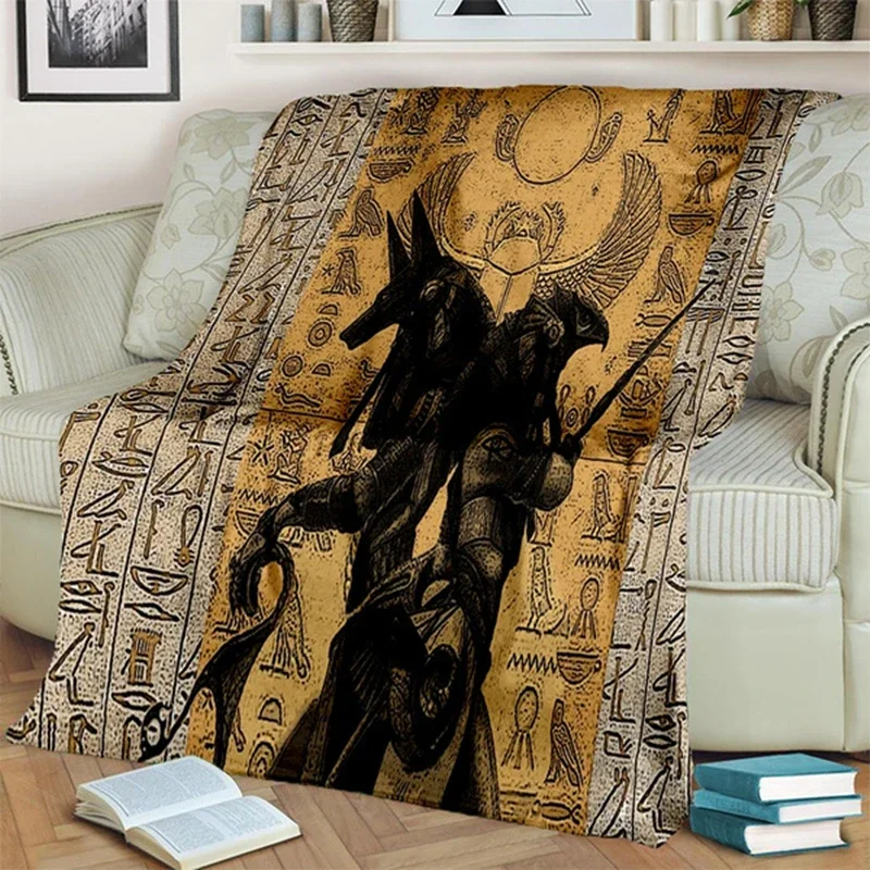 Ancient Egypt Symbol of Flannel Blanket Sofa Bed Warm Throw Blanket Travel Office Blanket Novelty Birthday Gift for Teens Adults