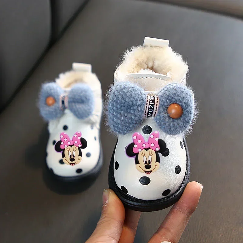 

Disney Mickey mouse winter children's toddler shoes cartoon casual shoes pu Minnie girl boy shoes