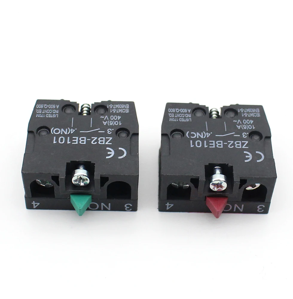 

1PCS/2Pcs XB2 Series Accessory 10A Silver/Brass Contact Block Push Button Switch ZB2BE102 (NC) ZB2-BE101 (NO)
