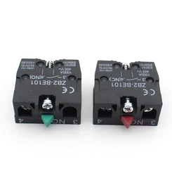 1PCS/2Pcs XB2 Series Accessory 10A Silver/Brass Contact Block Push Button Switch ZB2BE102 (NC) ZB2-BE101 (NO)
