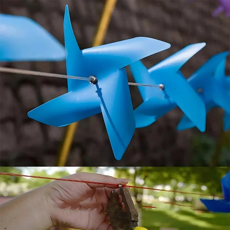 [YA]100Pcs Plastic Pinwheels Fiesta Flag Party Supply Hanging Windmill With 30 Metres Rope Home Garden Indoor Outside Decoration