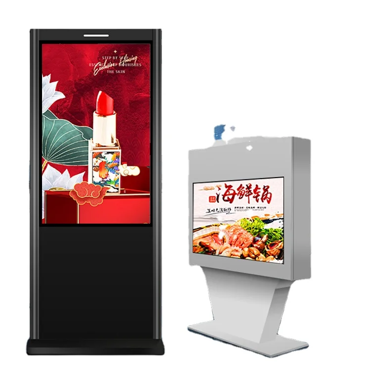 آلة الإعلان الخارجية التجارية 43/50/55/65/75 بوصة شاشة LED مقاومة للماء لوحة عرض عمودية معلقة على الحائط #3