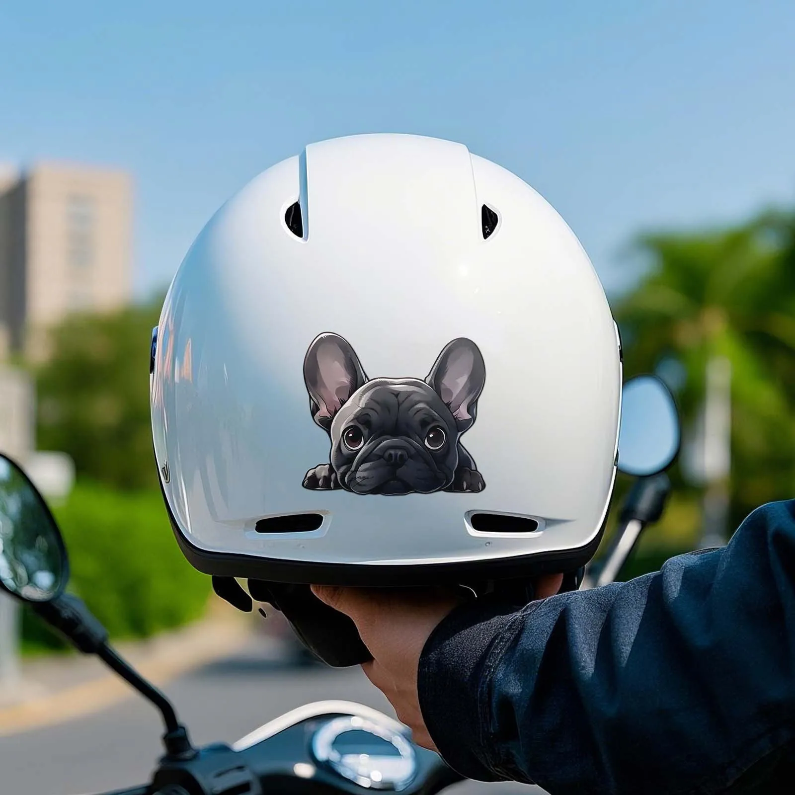 2D Flat Cute French Bulldog Vinyl Decal, 3 Inch Waterproof Matte Sticker for Cars, Laptops, Water Bottles, Motorcycles & Walls
