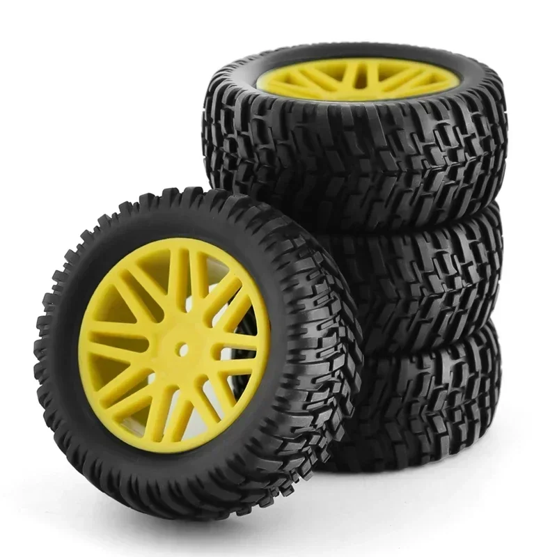 4Piece 1/10 Short Course Truck Tires Tyre Wheel 12Mm Hex 95Mm Parts for HSP 15502 94107 94170 94155 94177 HPI RC Car