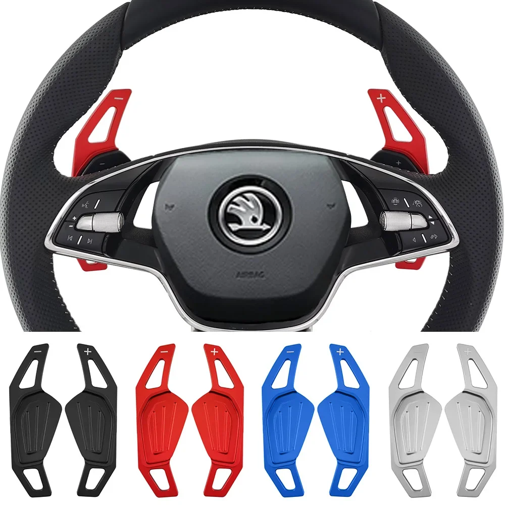 For Skoda 2020 Octavia A8 MK4 ENYAQ IV RS VRS 2021 Karoq Kodiaq Car Steering Wheel Shift Paddle Extend Shifters Sticker DSG Gear