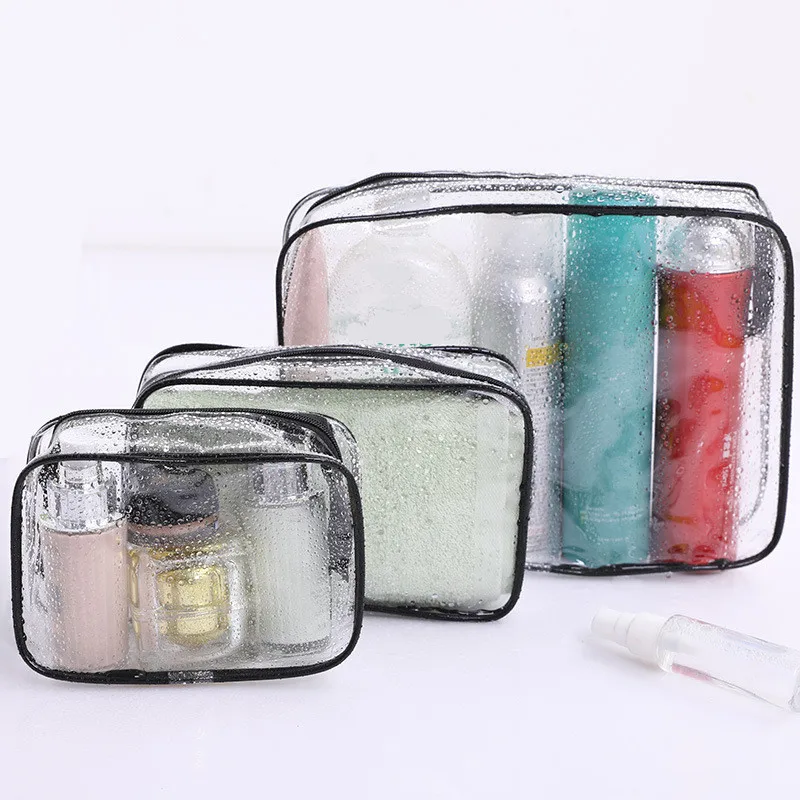 Waterproof Clear Cosmetic Bag Women Travel Makeup Bag PVC Make Up Bath Toiletry Wash Beauty Organizer Pouch Case