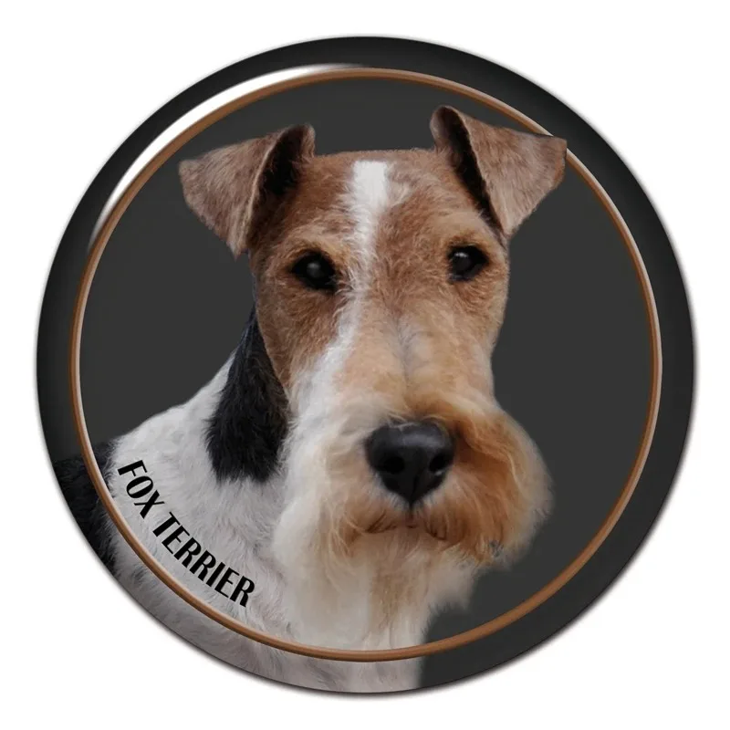 Fox Terrier-calcomanía autoadhesiva de perro de alambre, pegatina impermeable para coche, decoraciones para parachoques, ventana trasera, portátil, elija el tamaño, 15cm, PVC KK