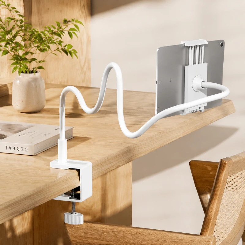 Soporte para Teléfono Móvil de 128 cm, 360° °   Soporte de Brazo Largo Flexible y Ajustable con Abrazadera para Cama, Universal para Smartphones de 3.5-6.7 Pulgadas
