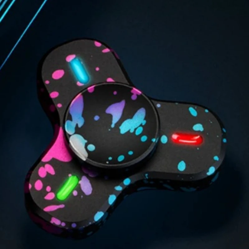 Mini Mano Fidget Spinner Luminoso Trottola Punta Giroscopio EDC Lega Alleviare Lo Stress Riducendo Giocattoli Antistress Alleviare L'ansia