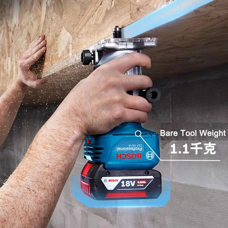 BOSCH GLF18V-8 Electric Trimmer Brushless Cordless Compact Wood Router Motor Multifunctional Smooth Cutting Power Tools