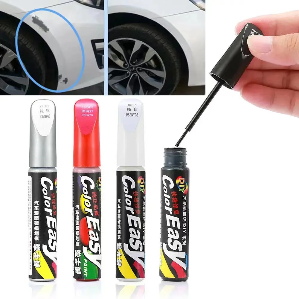 Car Paint Scratches Repair Pen Brush Waterproof Paint Marker Pen Car Tyre Tread Care Automotive Maintain Black White Red Silver