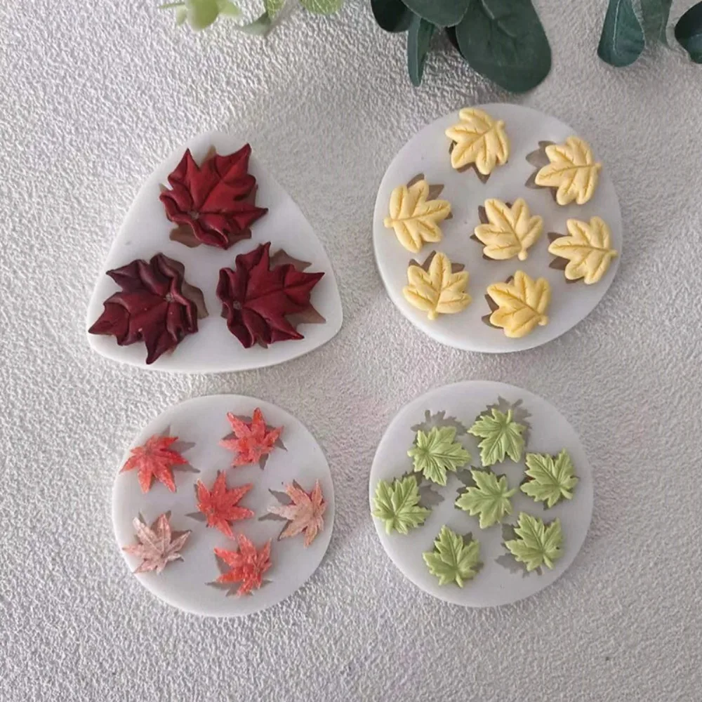 4-piece set Mini Maple Leaf Cake Decor Fondant Mold Silicone Mold DIY Chocolate Mold Leaf Kitchen Baking Mold