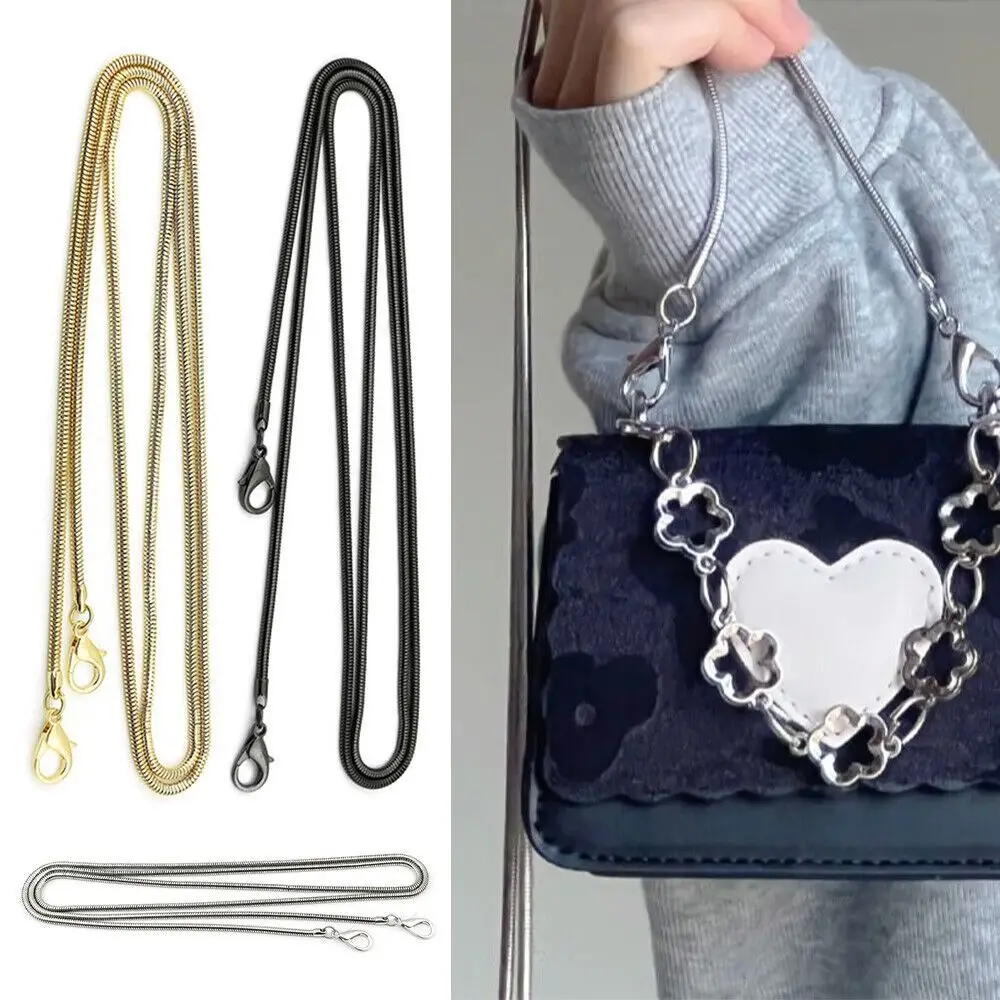 Moda 120cm borsa di ricambio catena argento/oro/nero borsa in metallo catena borsa accessori borsa maniglia borsa catena serpente