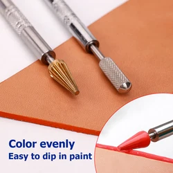 Leather Dual Head Edge Oil Gluing Dye Pen Stainless Steel Applicator Speedy Paint Roller Tool for Leather Craft Tool Double Side