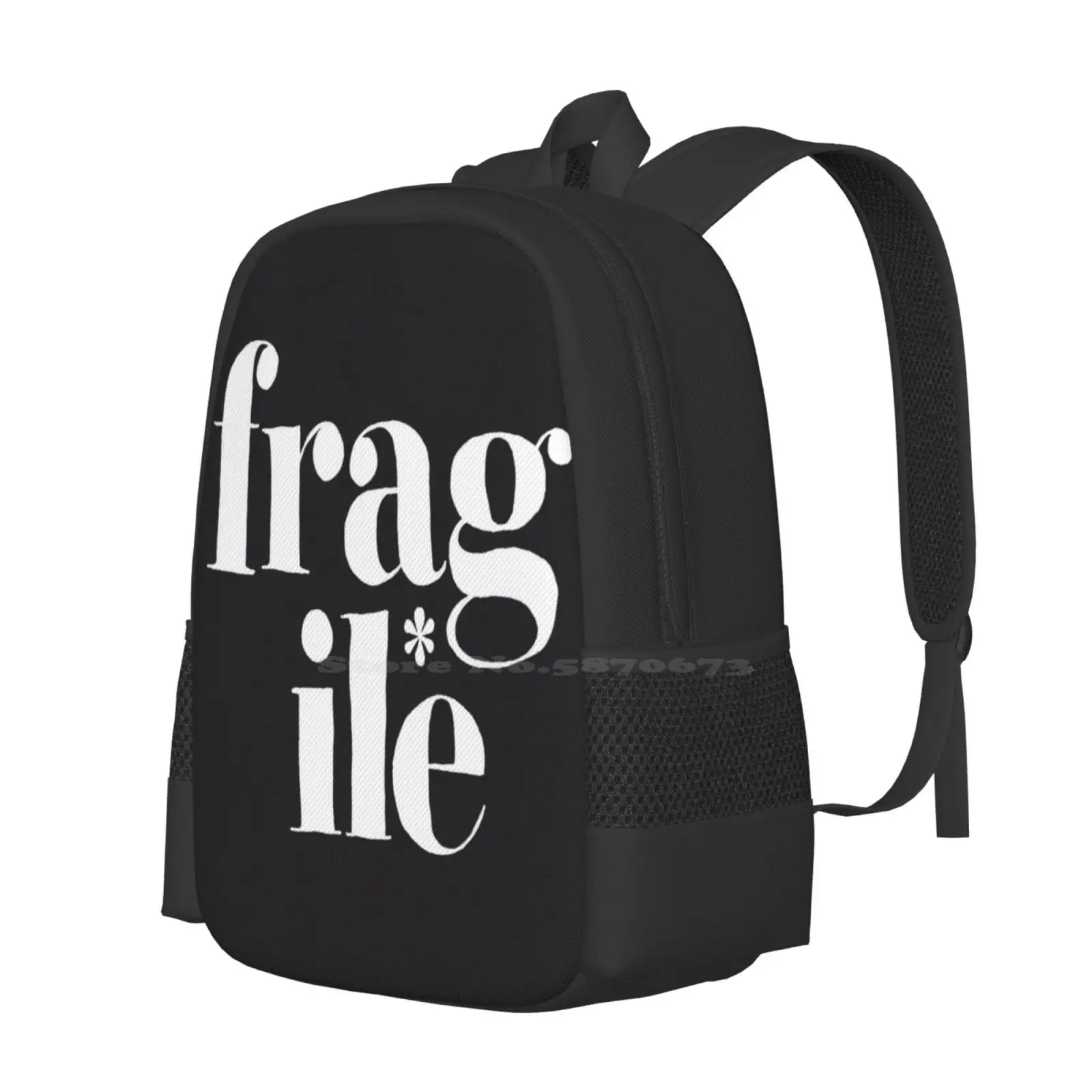 Fragile* Hot Sale Schoolbag Backpack Fashion Bags Delicate Typography Type Fragile Vulnerable