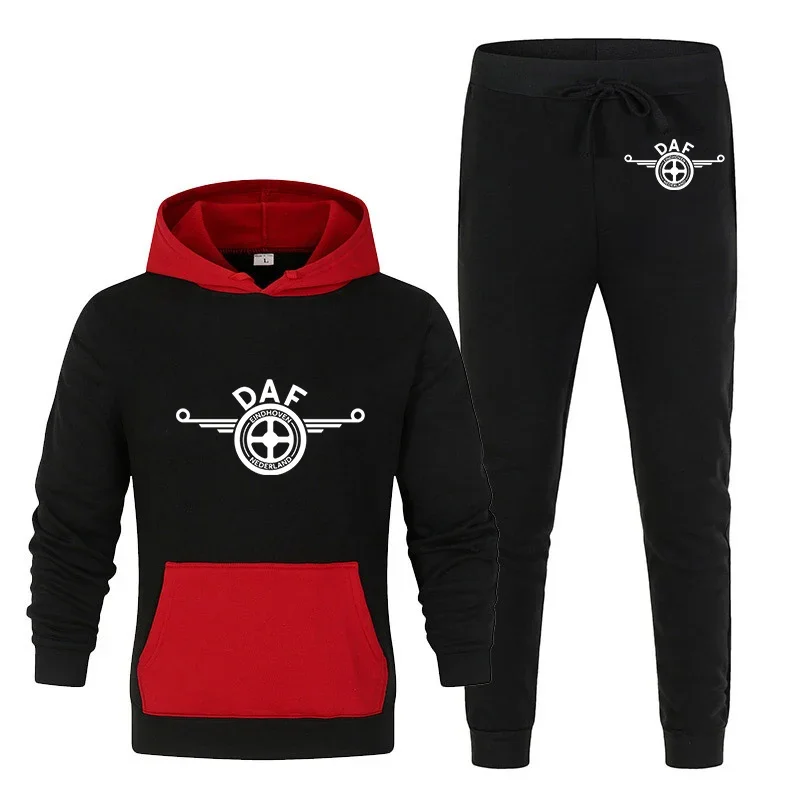 

2024 DAF TRUCKS COMPANY TRUCKER LOGO Men's New Long Sleeves Sports Hoodies Tracksuits Casual Fashion Tops Trousers 2-piece Sets