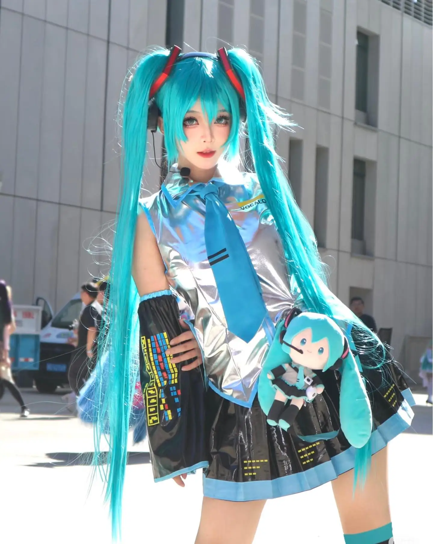 Utimate Cosplay Hatsune Miku Tiger Clip Paia Coda di cavallo Cospiay Parrucca anime Blu verde chiaro Cos Outfit Parrucche