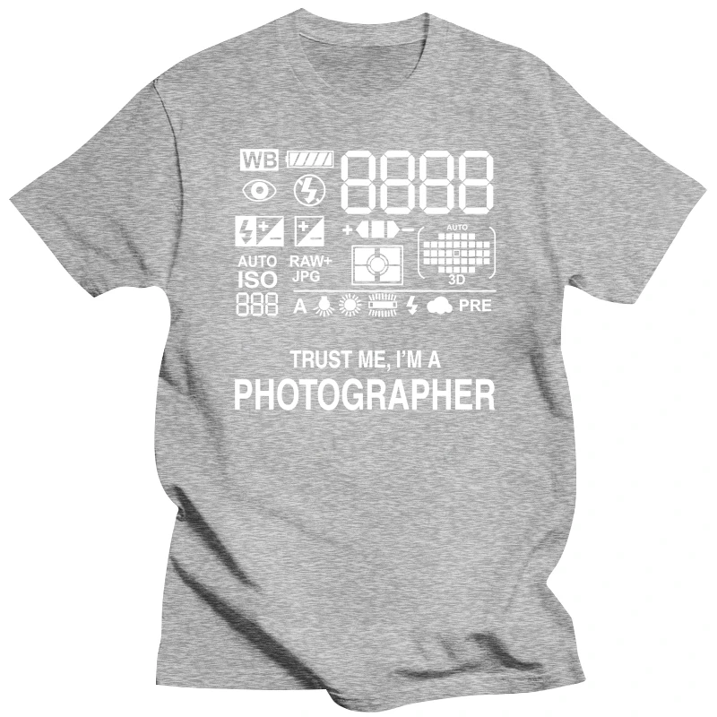 Unique 100% Cotton Tshirt Men Photographer T-Shirts Camera Tees Short Sleeve Photography Gift T Shirts Present Clothing Classic