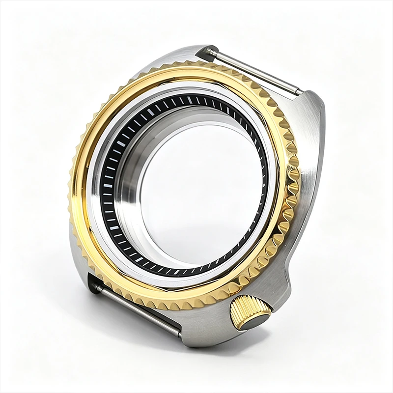 44mm 6105 6309 Turtle Abalone Case Sapphire Glass Fits NH35 NH36 NH38 4R 7S Movement Transparent Back Cover Watch Refitting Part