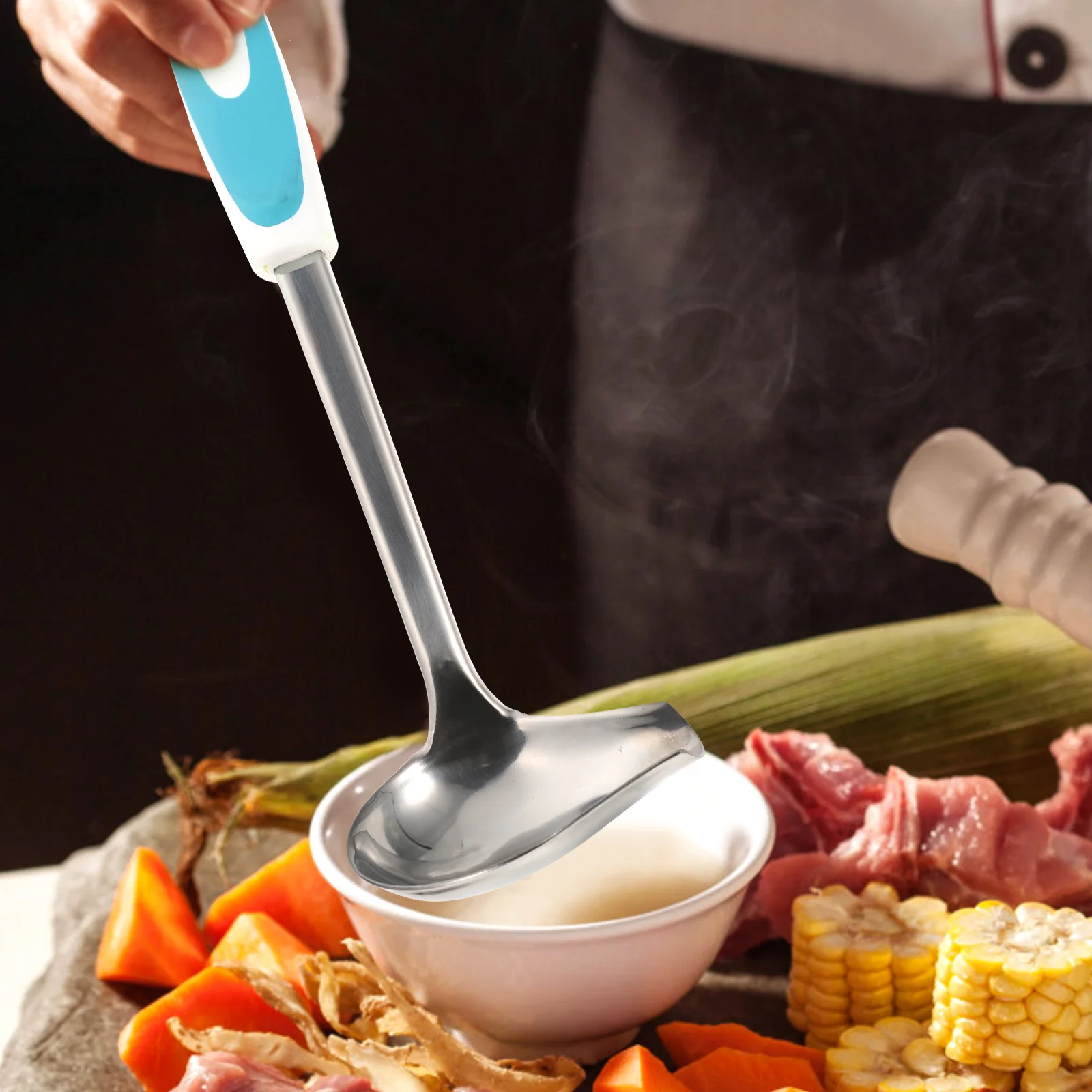 

Stainless Steel Gravy Ladle With Pouring Spout Small Sauce Spoon For Kitchen Accessories Non-Slip Dressing Spoon