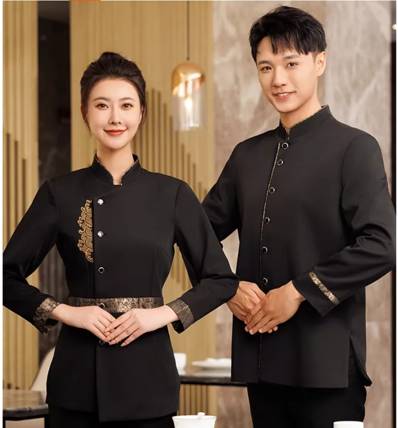 

Autumn/Winter Long-Sleeved Hotel Restaurant Front Desk Receptionist Host Uniform