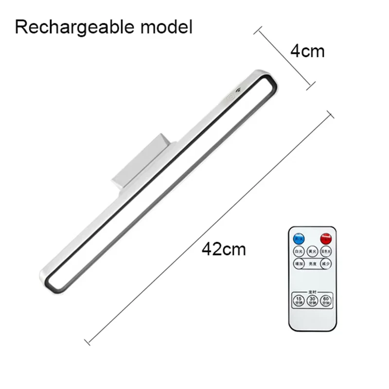 LED Desk Lamp USB Rechargeable Light Stepless Dimming Table Lamp Hanging Magnetic Bedroom Table Reading Rechargeable Night Light
