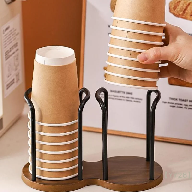【YY26】PP Disposable Cup Storage Rack with Single/Dual Slots – Stable Countertop Organizer for Paper Cups view 6