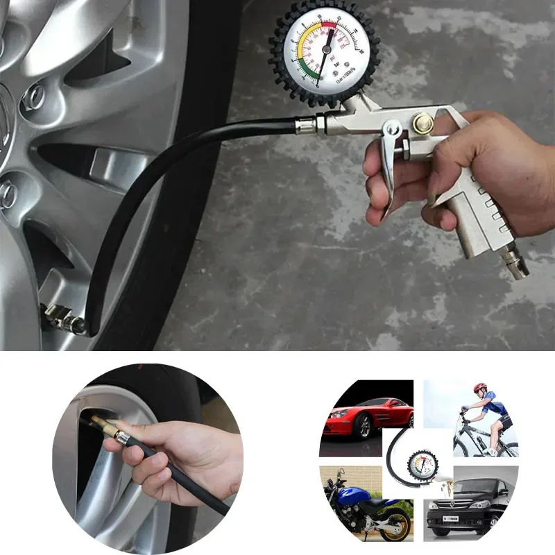Multi functional car tire pressure gauge tire pressure gauge pressure detection compression tool - Inflatable 220PSI accessories