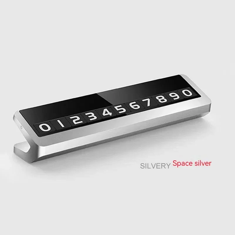 Car Temporary Parking Card Universal Rotate Phone Number Plate Aluminum Stickers Park Stop in Car-styling Auto Accessories