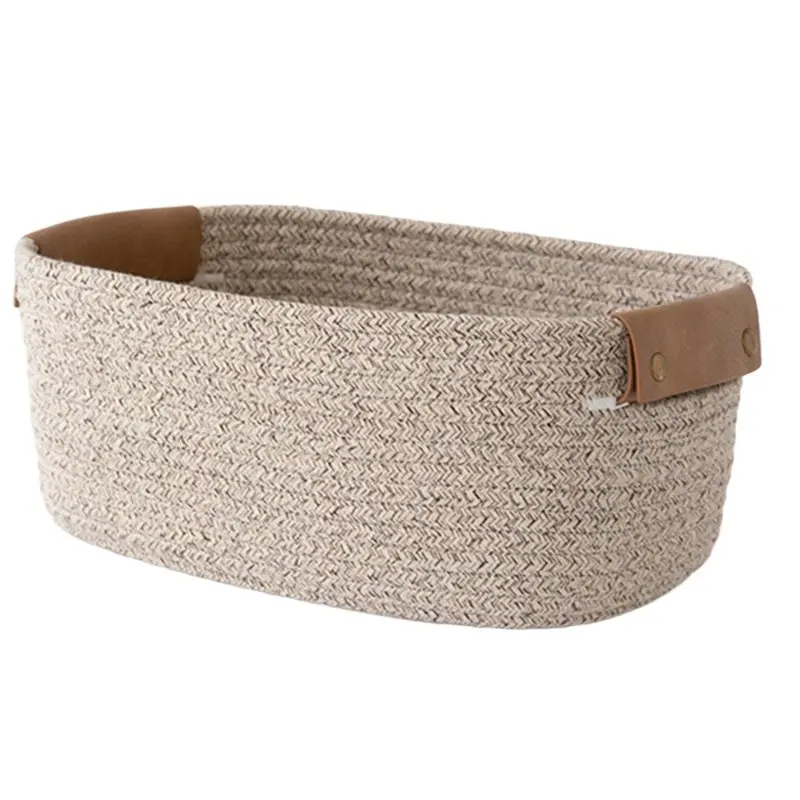 AT63-Snacks Storage Basket Multi-Functional Household Small Objects Woven Desktop Sundries Basket A