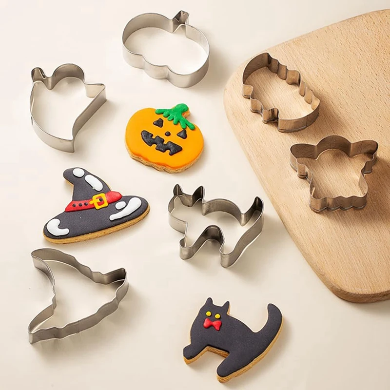 12Pcs Halloween Cookie Cutters Stainless Steel Biscuit Cutter Shape Set Cookie Cutter Mold  Halloween Cookie Cutter Stamp