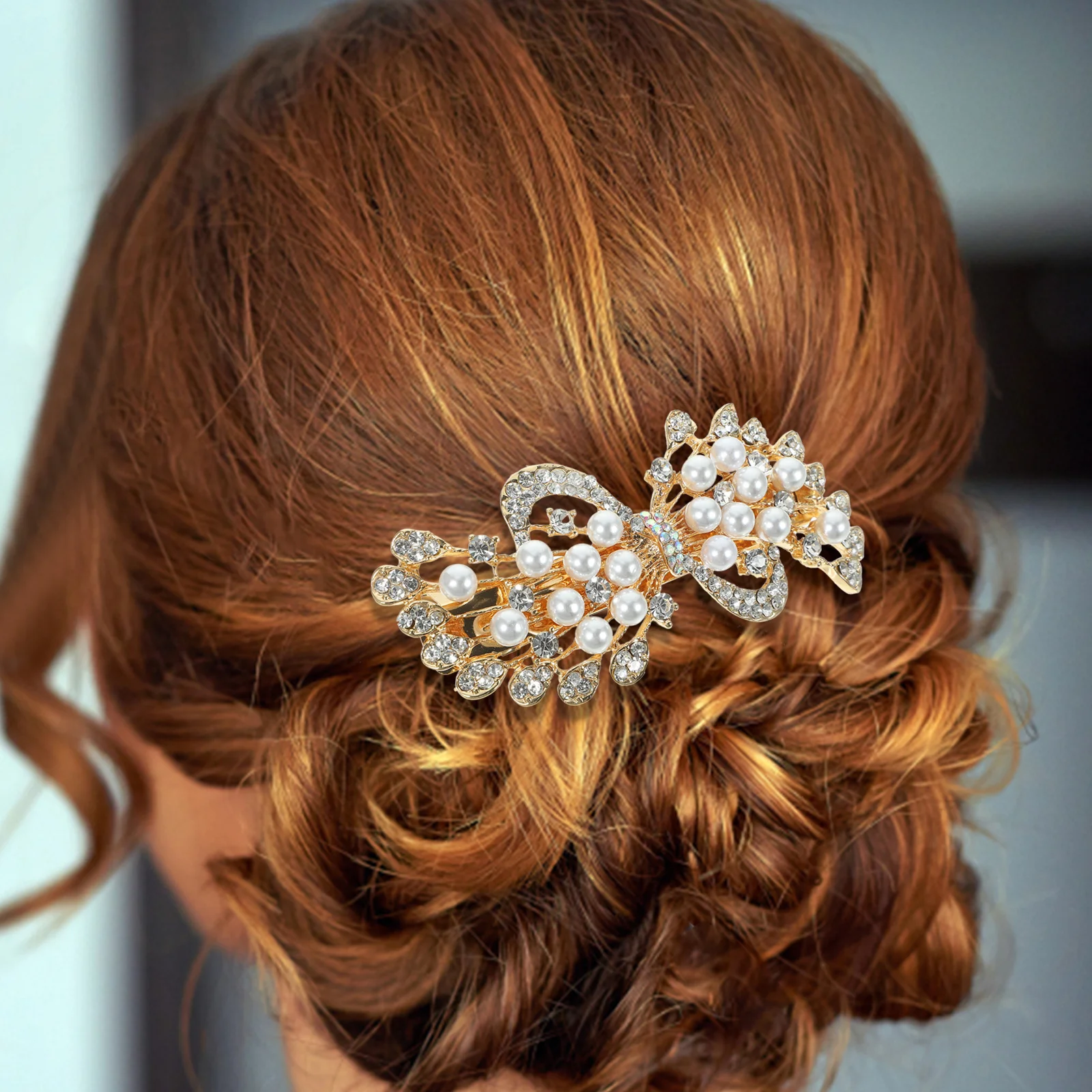 مشبك شعر نسائي لؤلؤي دبوس شعر ربيعي كبير دبوس شعر معدني قوي إكسسوار عتيق لتسريحات شعر أعياد الميلاد وحفلات الزفاف