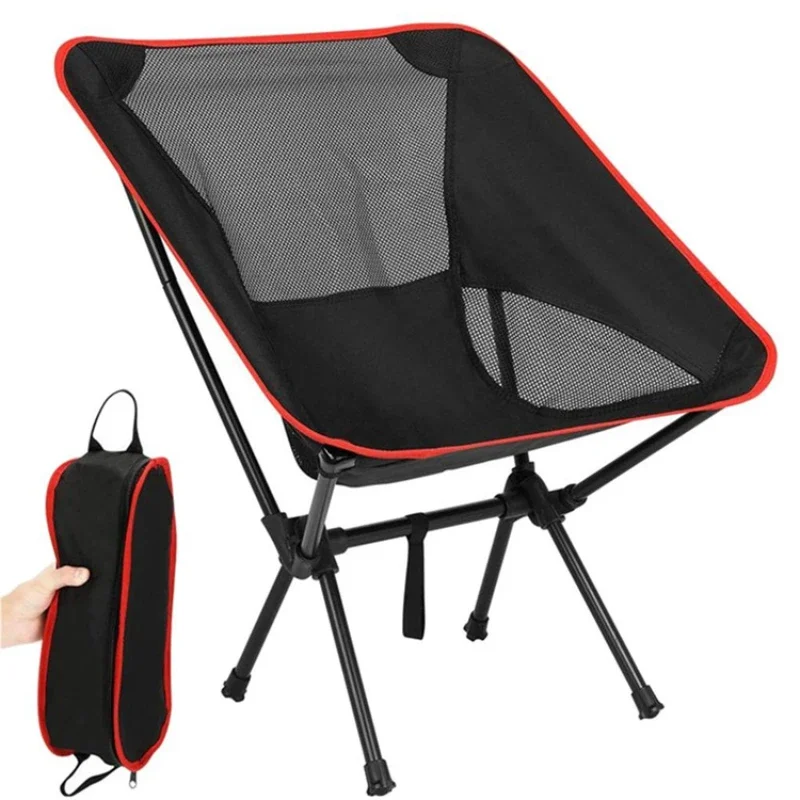 Detachable Portable Folding Moon Chair Outdoor Camping Chairs Beach Fishing Chair Ultralight Travel Hiking Picnic Seat Tools