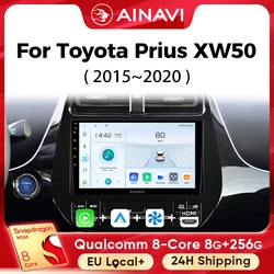 Ainavi Car Multimedia Player For Toyota Prius XW50 2015 2016 2017 2019 2020 Stereo wireless Carplay Android Auto 4G Wifi 2din
