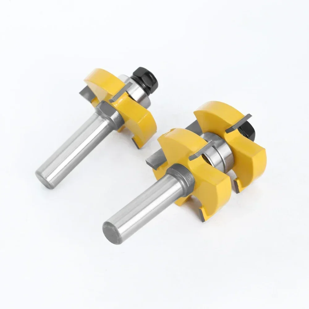 2pcs 12mm 1/2 Inch Shank Tongue & Groove Router Bits Set Stock 1-1/2 Tenon Milling Cutter for Wood Woodworking Tools Bit