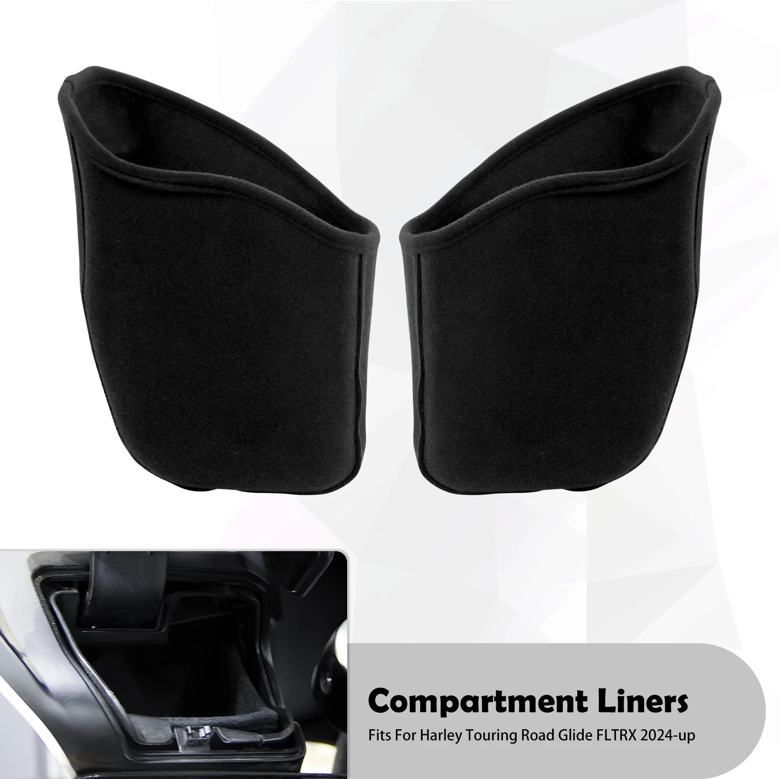 

Черные вкладыши для мотоциклетных багажных отсеков, аксессуары для хранения для Harley Touring Road Glide FLTRX 2024-Up, FLTRXSE 2023, FLTRXSTSE 2024