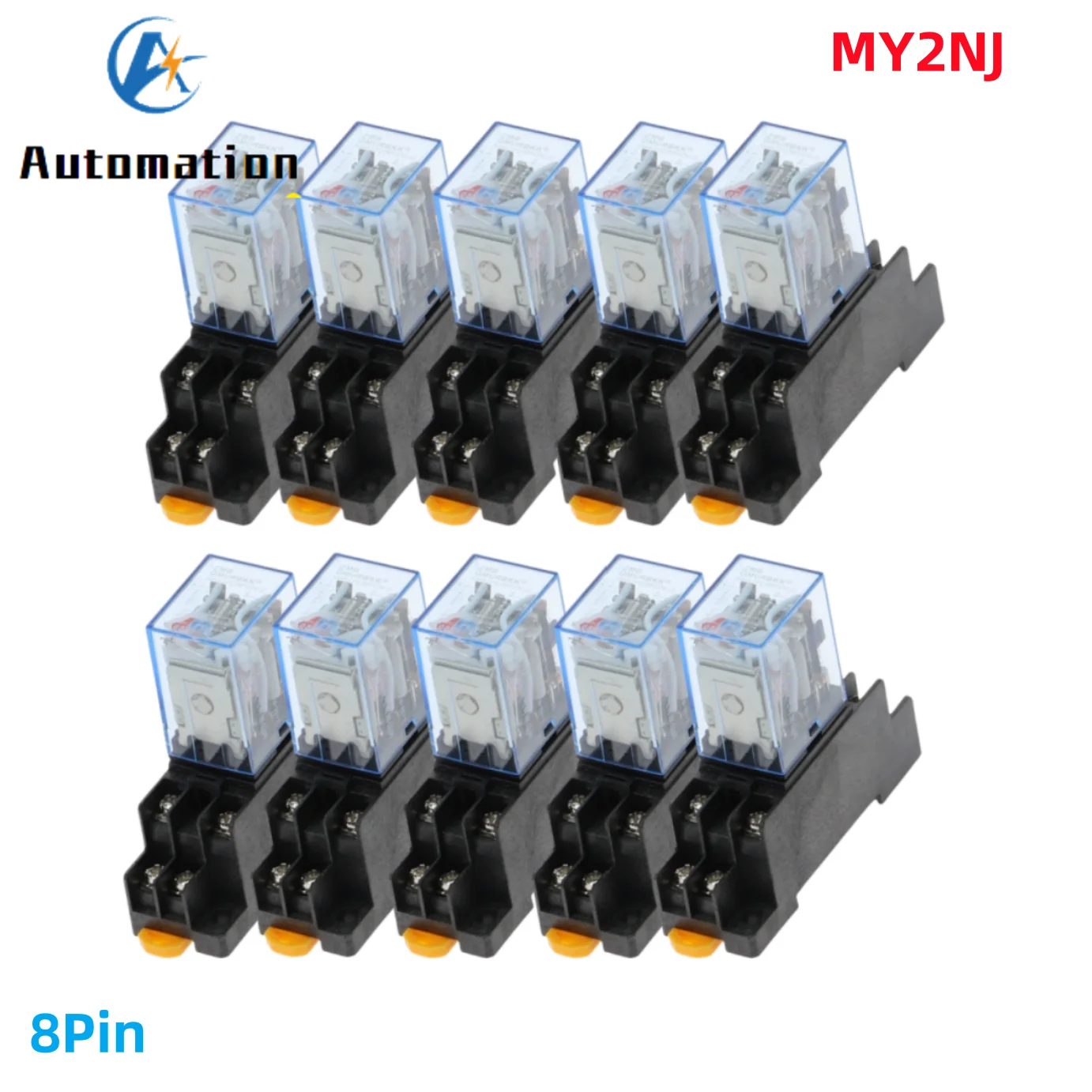 10pcs MY2P HH52P MY2NJ 12V 24V DC / 110V 220V AC coil general purpose DPDT micro mini relay with socket base