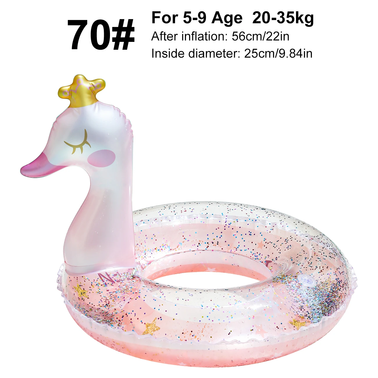 1PC Crowned Swan-zwemring Zomerzwembad drijft, strand- en zwembadzwemhulp, strandspeelgoed voor zwembadfeest