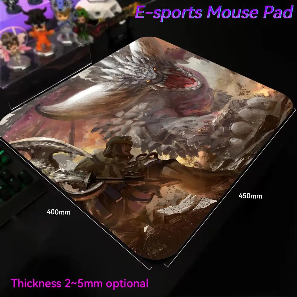 M_monster H_hunter W_world Laptop Gamer Mouse Pad Small Hentai Mouse Pad Mouse Pad Wrist Protector 450x400 Kawaii Mouse Pad