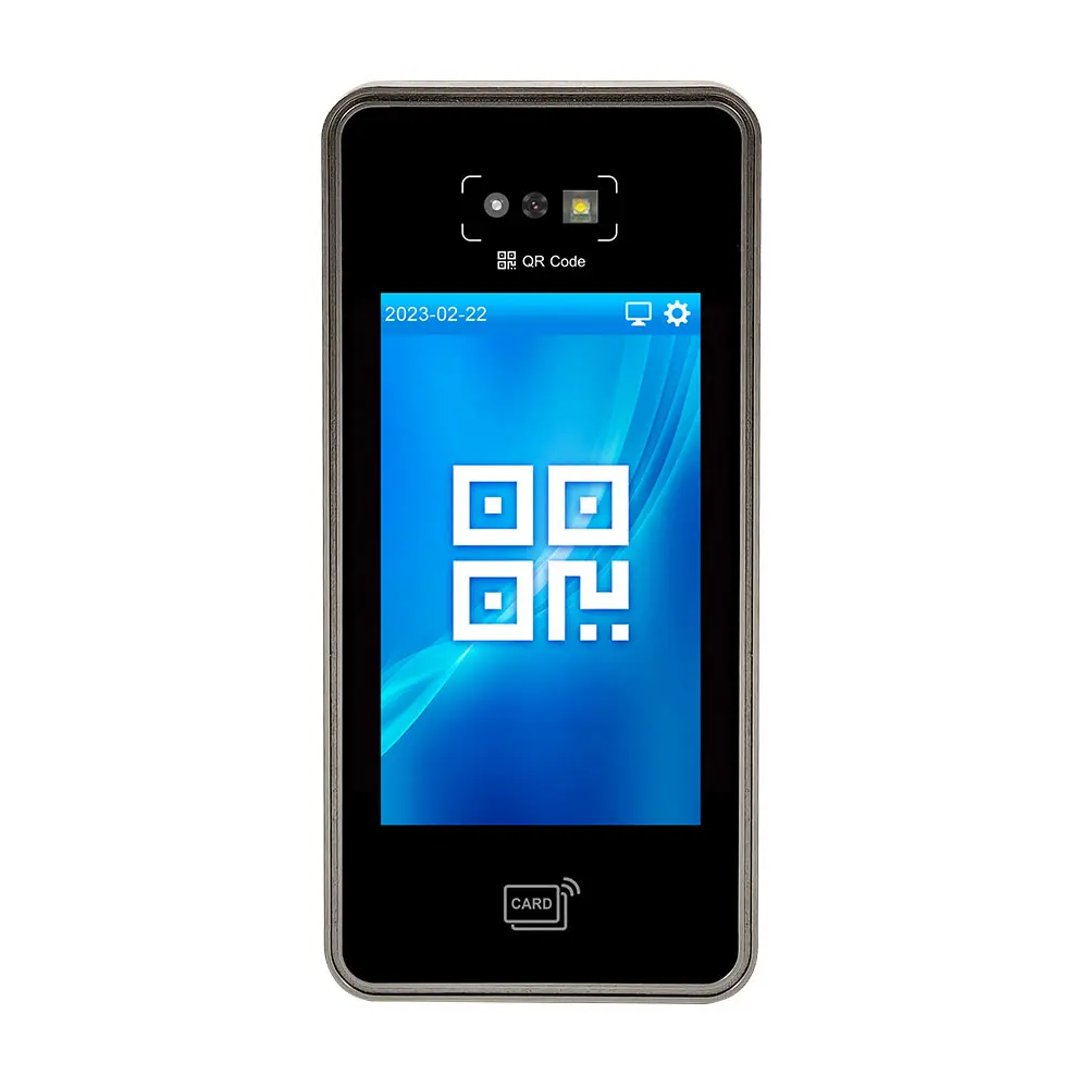Cloud LCD Display RFID  Kiosk with QR Code Reader Linux Wiegand Barcode Access Control ABS Material 125kHz Frequency