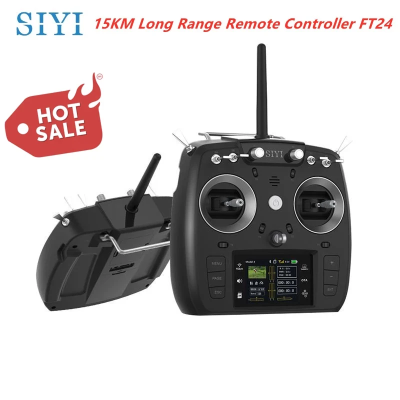 15Km SIYI FT24 2.4G 12CH Radio Transmitter Remote Controller with OTA Mini Receiver for TBS Crossfire/ Frsky R9M FPV Drones
