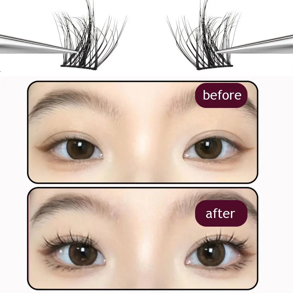 Self Adhesive Eyelashes Glue Free Fake Lashes Natural Look Mixed Tray DIY Eyelash Extension Volume Lash Clusters Eyelashes Long