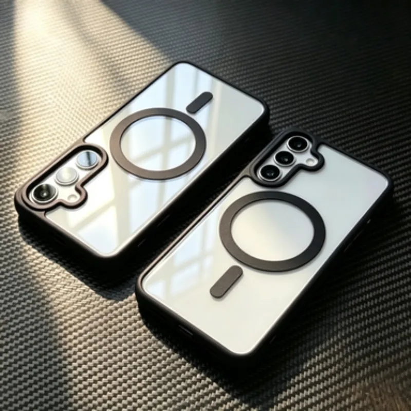 Luxury Transparent Anti-Slip Matte Magnetic Phone Case For Samsung GalaxyA57 A56 A55 A54 A37 A36 A35 A26 A25 A17 A16 A15 A07 A06