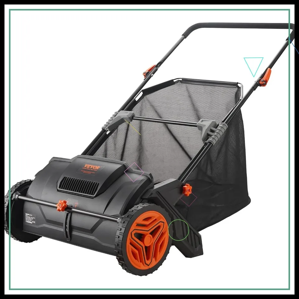 21 Inch Heavy Duty Lawn Sweeper with Adjustable Brush