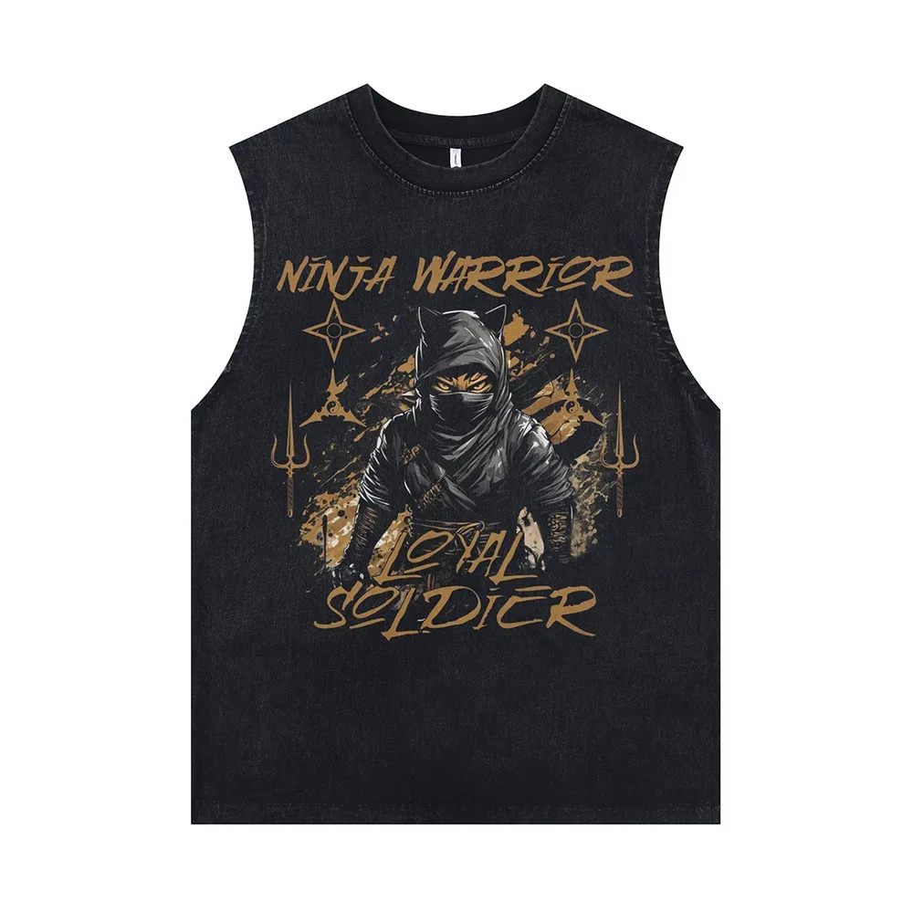 

Japanese Comic Anime Warrior Graphic Vest for Women Men Aesthetic Y2k Sleeveless Oversized Grunge Goth Summer Tops Tees Shirts